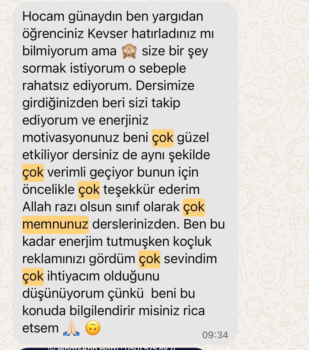 Öğrenci WhatsApp Başarı Mesajı 9