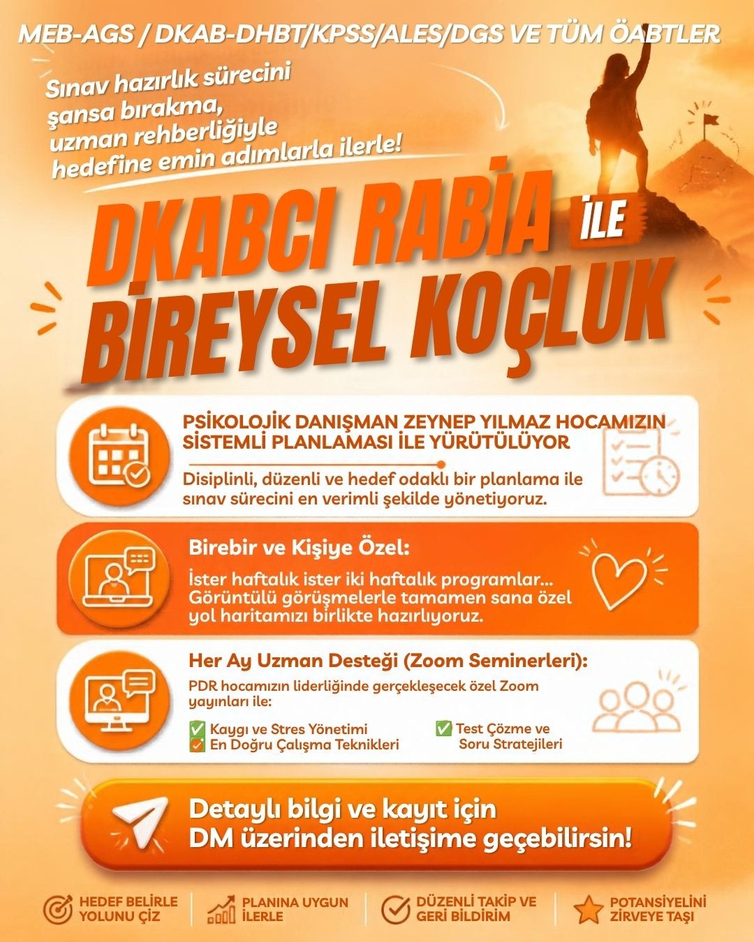 dkabcı Rabia MEB-AGS DKAB DHBT Zoom Seminerleri Program Afişi